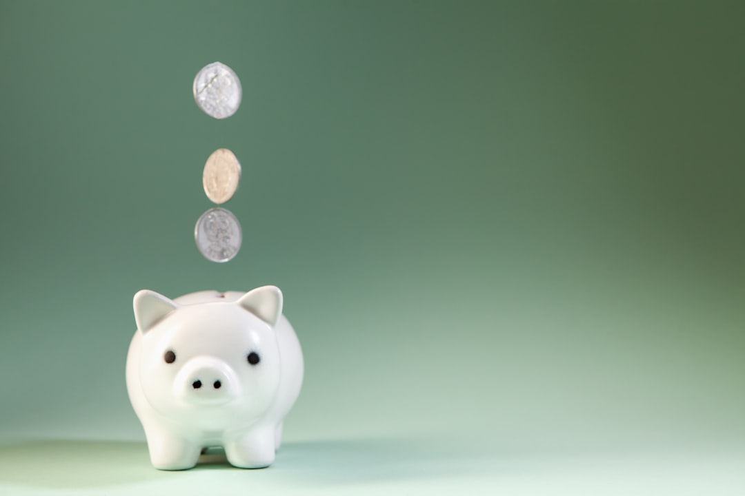 piggy bank and coins. saving money for business